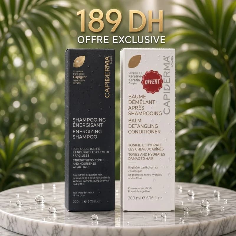 Capiderma Shampooing Anti-chute - Energisant 200 ml ACHETE + Capiderma aprés shampooing 200 ml OFEERT