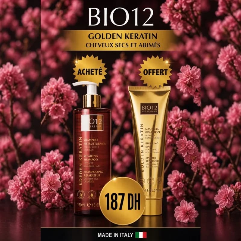M&D BIO12 Shamp Reparateur Cheveux Secs & Abimes 150ml ACHETE + Masque Reparateur OFFERT