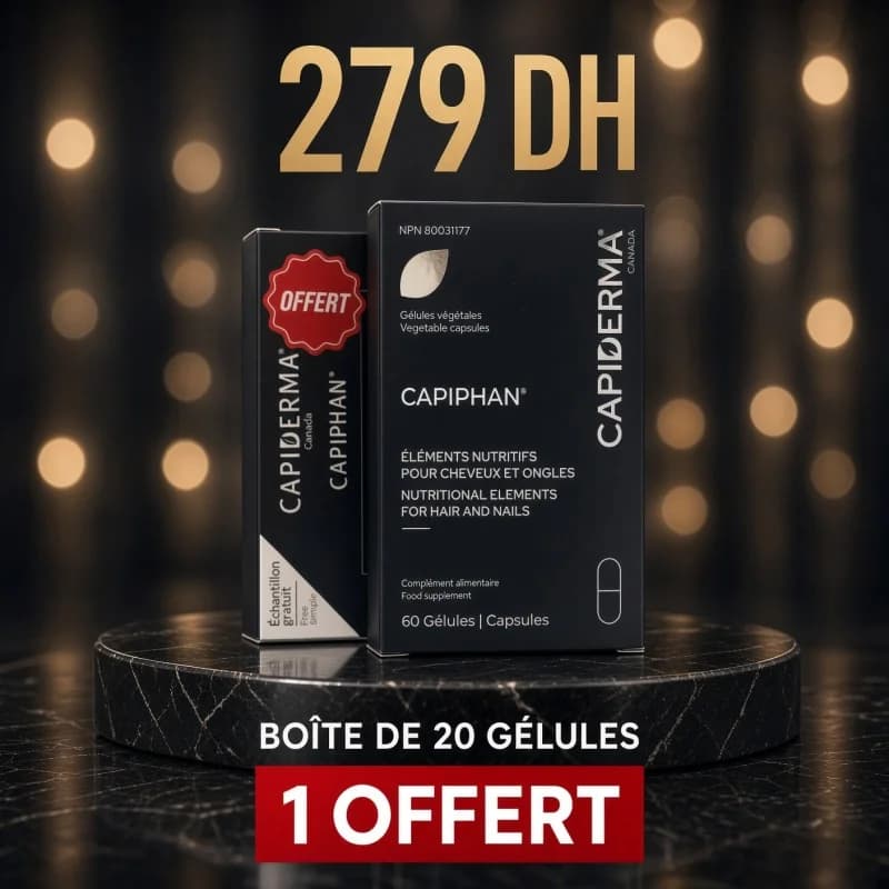 CAPIDERMA CAPIPHAN ONGLES ET CHEVEUX 60 GÉLULES ACHETE + CAPIPHAN 20 GÉLULES OFFERT
