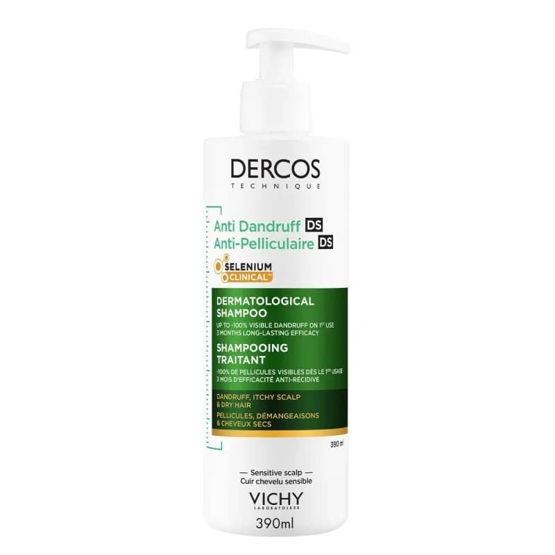 VICHY DERCOS SHAMPOOING ANTI PELLICULAIRE SELINIUM CLINICAL CHEVEUX SECS 390 ML