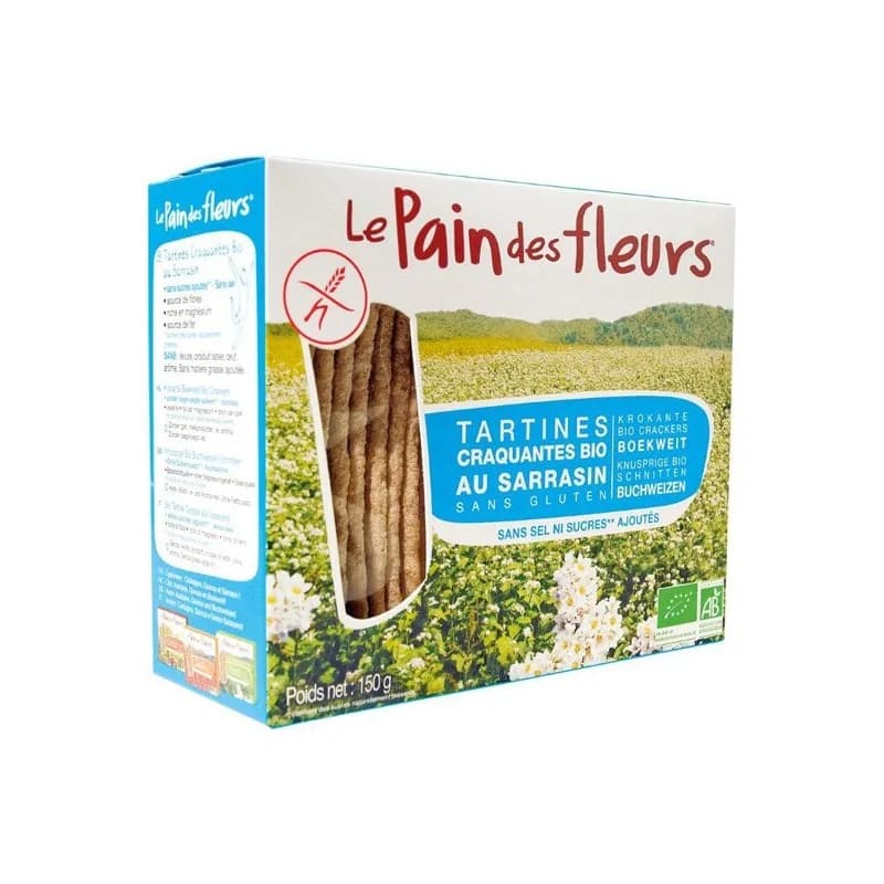 Le Pain des Fleurs Tartines Craquantes au Sarrasin sans Sel ni Sucres 150G