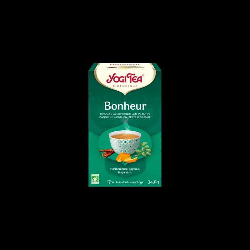 YOGI TEA Bonheur 17x2g ( Cannelle, anis, réglisse, cardamome, basilic, lavande, fenugrec)