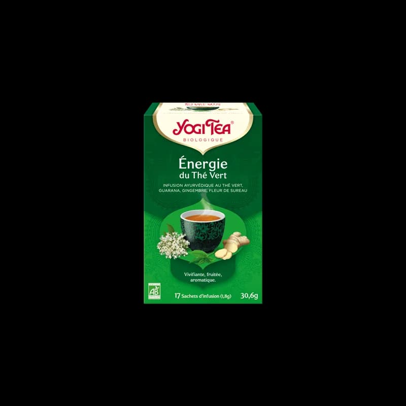 YOGI TEA Energie du thé vert 17x 2g (Thé vert, citronnelle, guarana, menthe poivrée, gingembre)